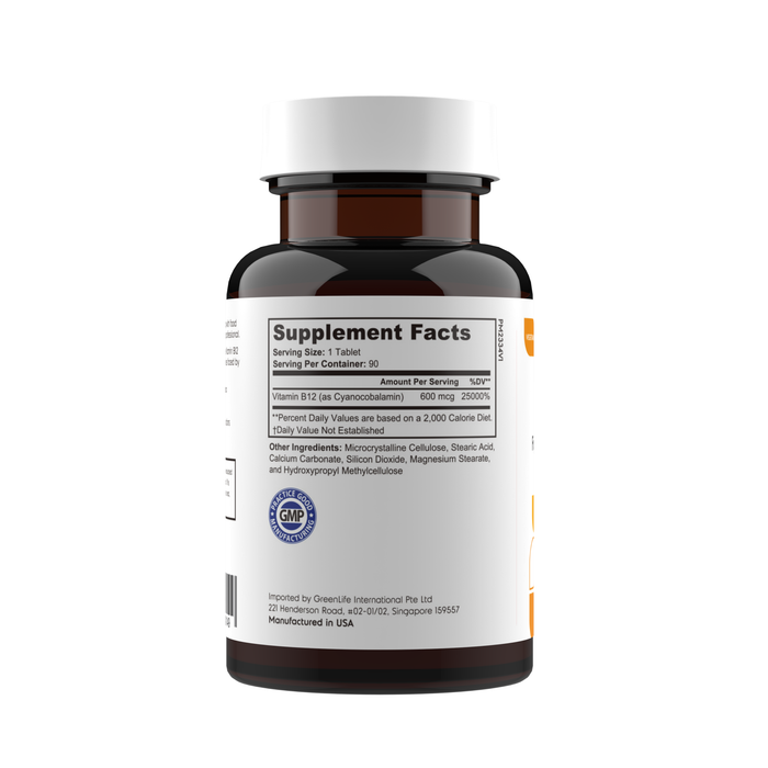 Vitamin B12: Fights fatige and boosts energy | 90 veggie tablets | Vegetarian