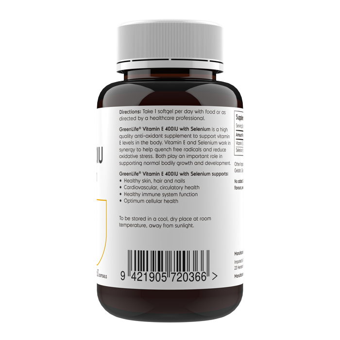 Vitamin E 400IU with Selenium 60 softgels