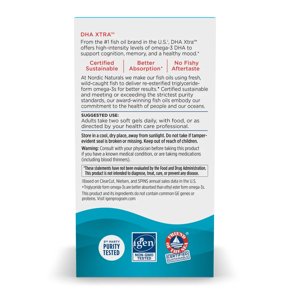 DHA Xtra 60 softgels Highest DHA concentrate for additional cognitive support