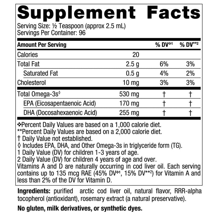 Children's DHA 530mg Omega 3 237ml (8 fl oz) (Ages 1-6) - For Brain Development