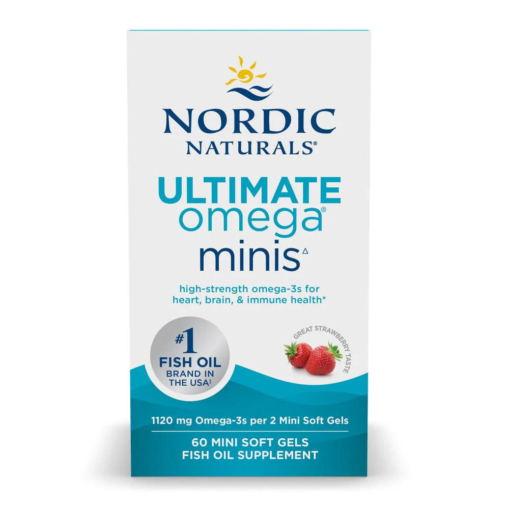 Ultimate Omega Minis 60 Mini Soft Gels (Strawberry Taste)