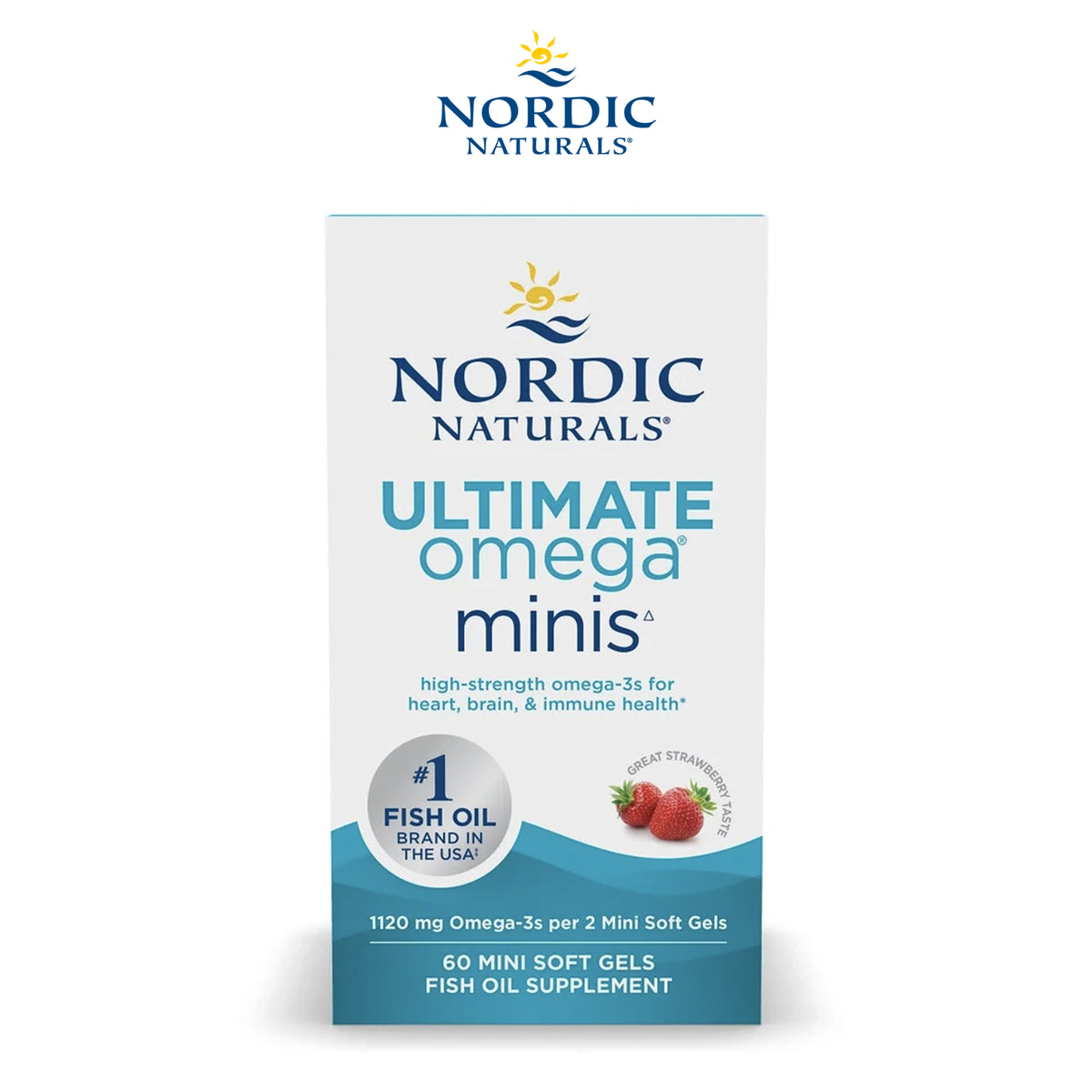 Ultimate Omega Minis 60 Mini Soft Gels (Strawberry Taste)