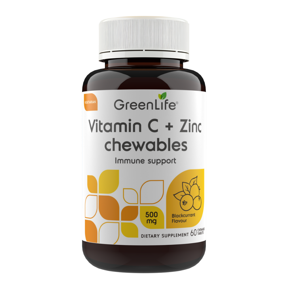Vitamin C + Zinc chewables (60 chewable tablets) Immune Support - GreenLife Singapore
