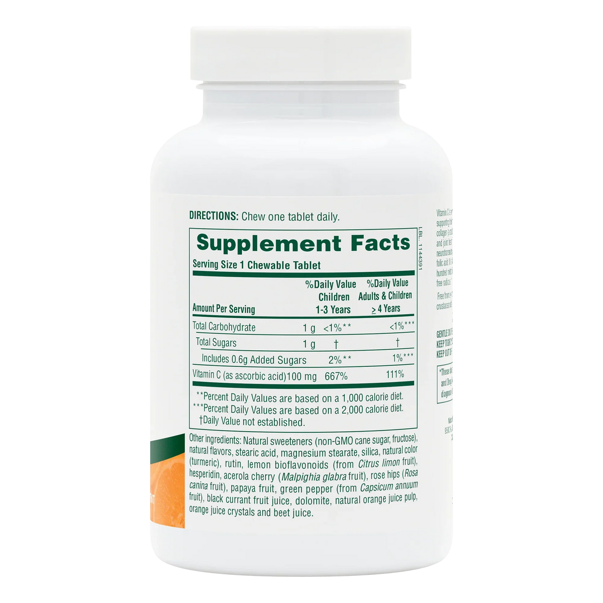 Chewable Vitamin C - Orange Juice Jr. 100 mg (180 tablets)