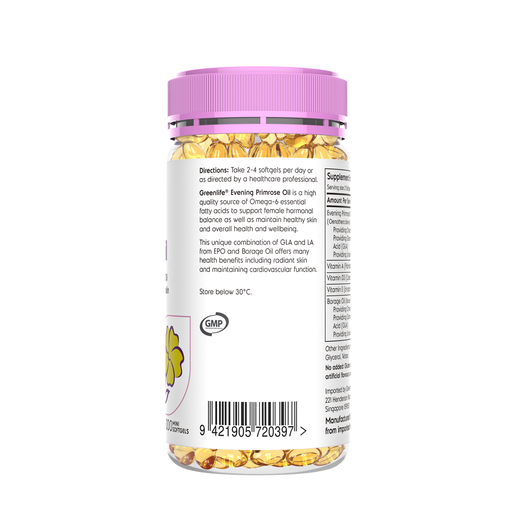 Evening Primrose Oil with Vitamin A, E, D3 & Borage Oil - GreenLife Singapore