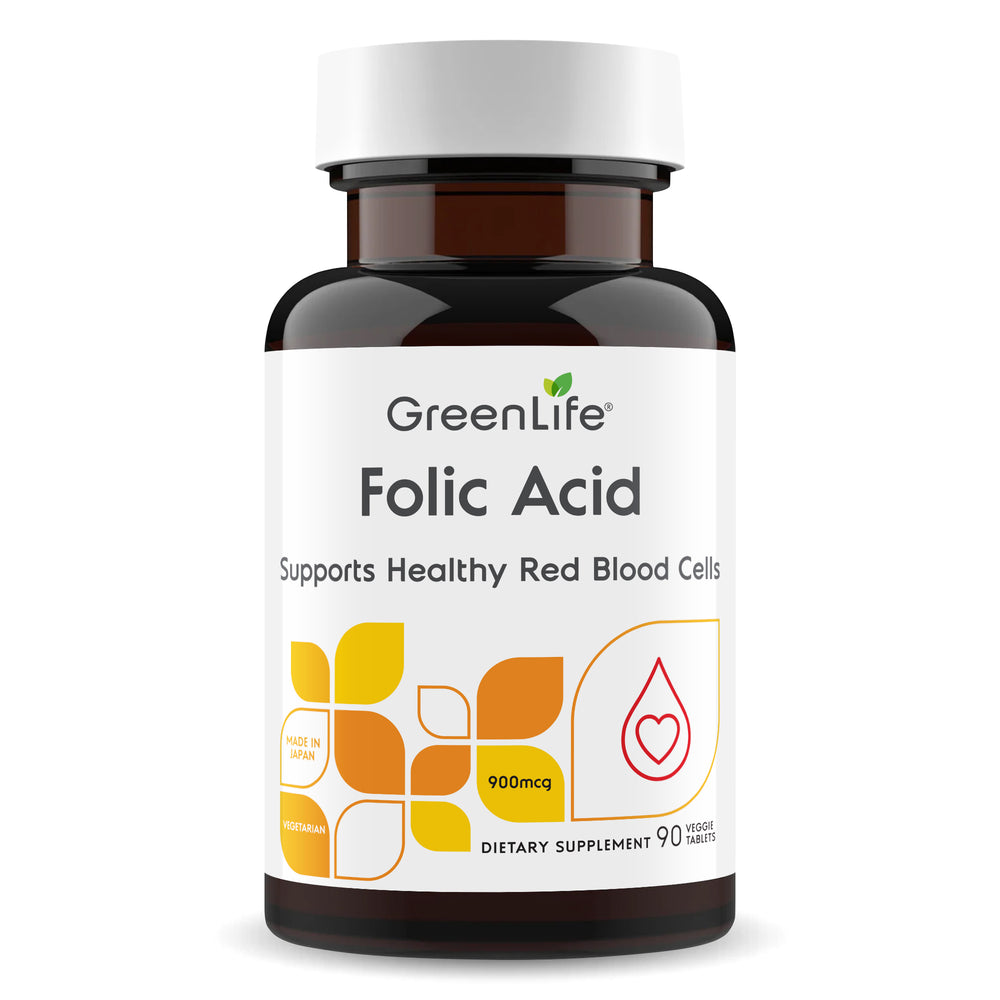 Folic Acid: Supports Healthy Red Blood Cells| 90 veggie tablets | Vegetarian