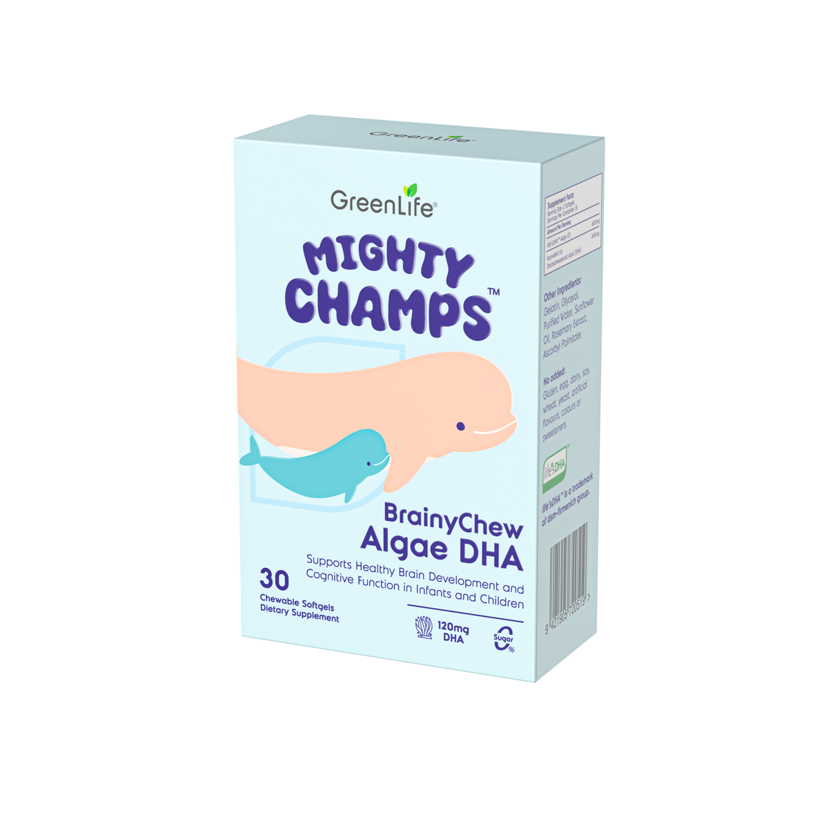 Mighty Champs BrainyChew Algae DHA 30s - GreenLife Singapore