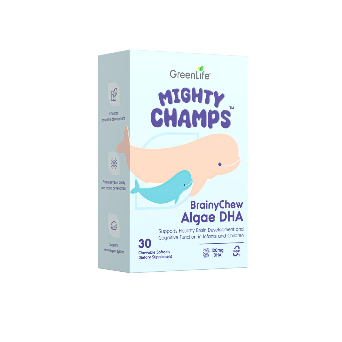 Mighty Champs BrainyChew Algae DHA 30s - GreenLife Singapore