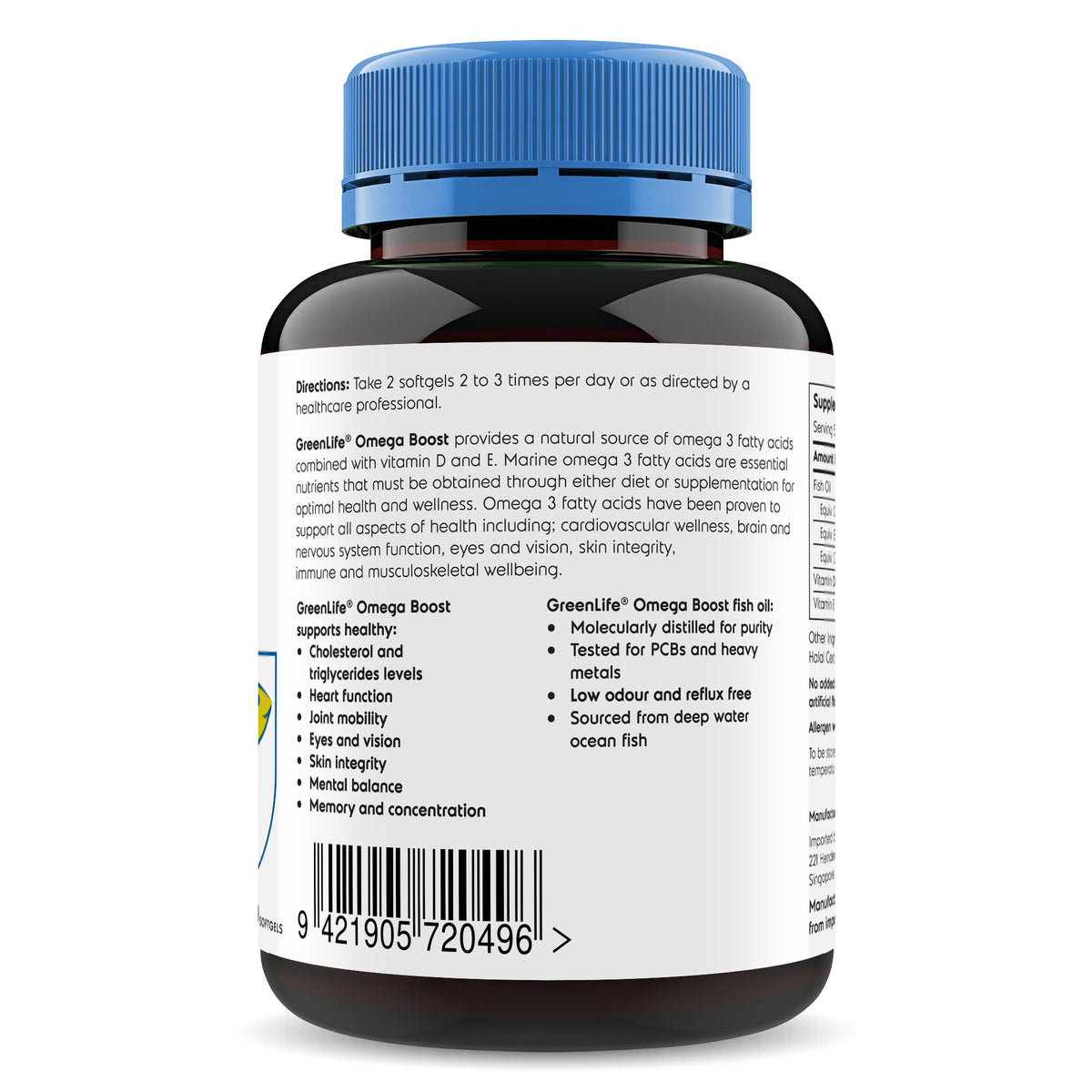 Omega Boost | Omega 3 1000mg 120 softgels - GreenLife Singapore