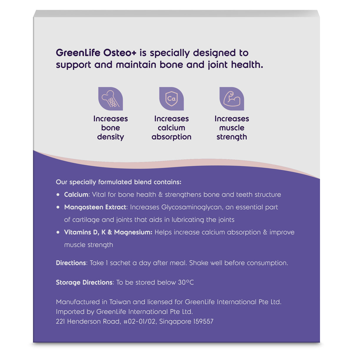 [Exp May 2026] Osteo+ (15 sachets) Supports Bone Health & Maintains Healthy Joint - GreenLife Singapore
