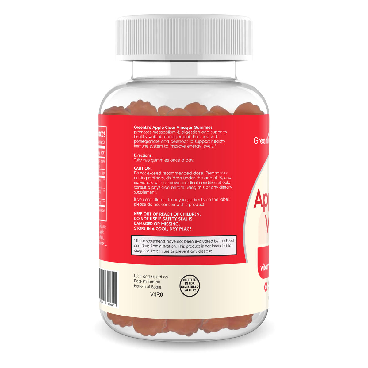 Apple Cider Vinegar Gummies: Enriched with vitamins Bs & antioxidants (60 gummies) - GreenLife Singapore