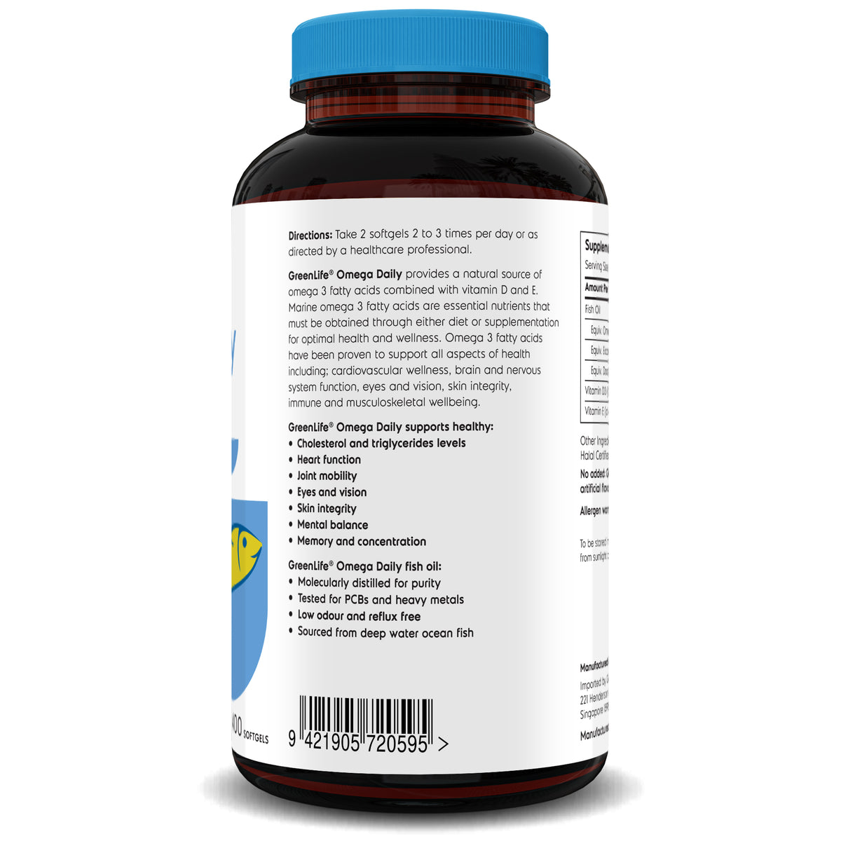 Omega Daily 400 softgels - GreenLife Singapore