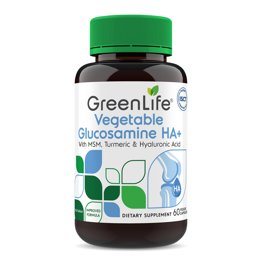 GreenLife Vegetable Glucosamine HA+ with MSM, Turmeric & Hyaluronic Acid 60 veggie capsules