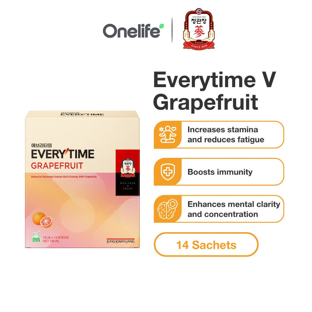 Korean Red Ginseng Everytime V - Grapefruit Flavour 10ml x 14 sticks