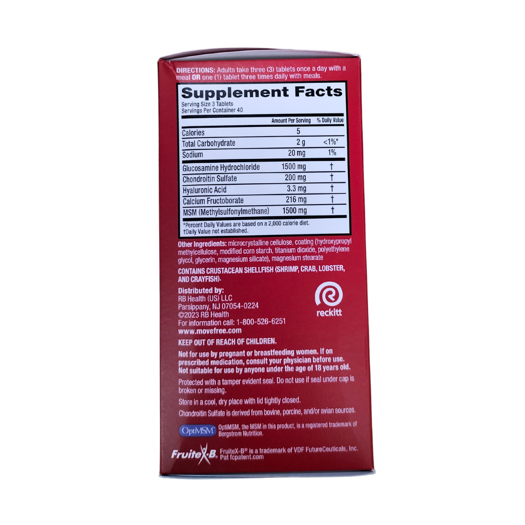 Move Free Advanced Plus MSM, Glucosamine  + Chondroitin 120 coated tablets