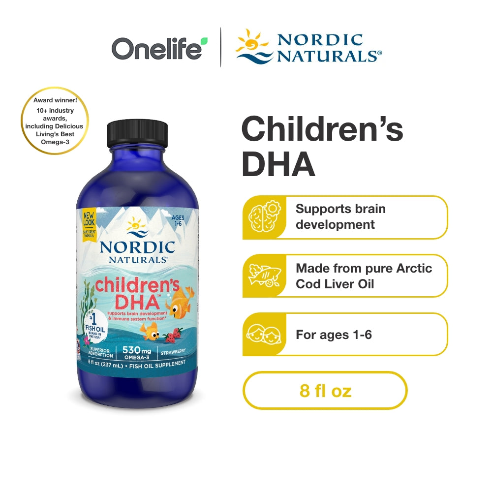 Children's DHA 530mg Omega 3 237ml (8 fl oz) (Ages 1-6) - For Brain Development