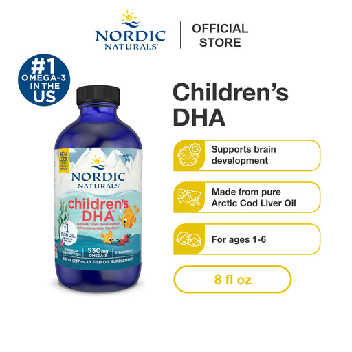 Children's DHA 530mg Omega 3 237ml (8 fl oz) (Ages 1-6) - For Brain Development