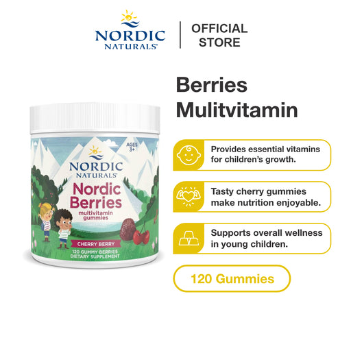 Nordic Berries Multivitamin Gummies (Cherry Berry) | 120 Gummy Berries