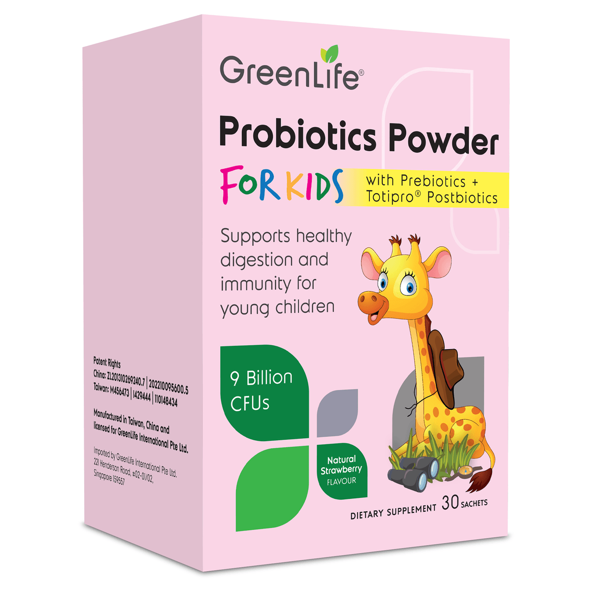 Probiotics Powder for Kids with Prebiotics + Totipro Postbiotics 9 Billion CFUs - GreenLife Singapore