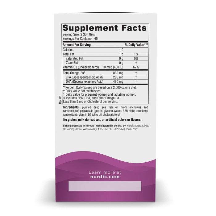 Prenatal DHA 830mg Omega-3 + 400IU Vitamin D3 | 90 softgels
