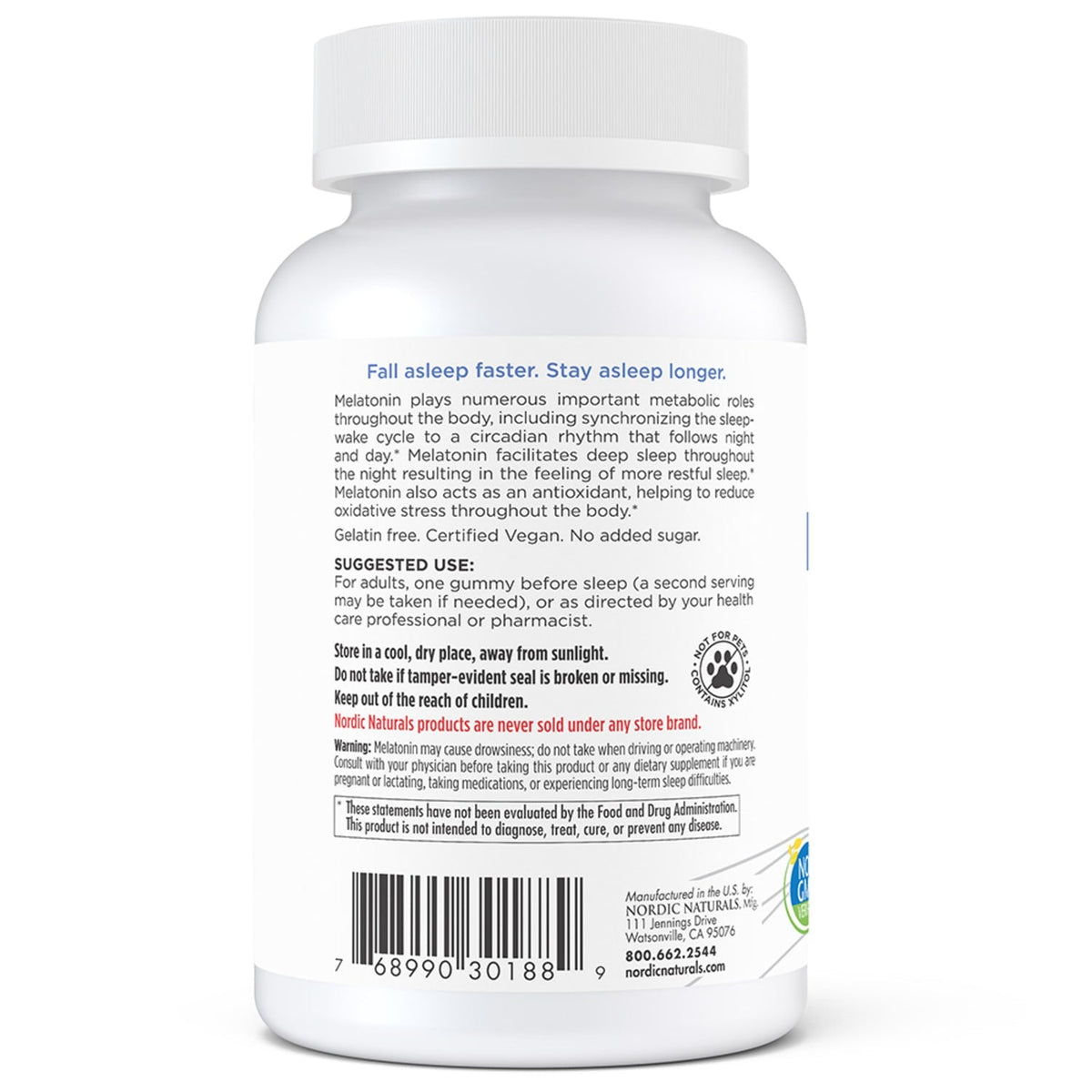 Zero Sugar Melatonin | 60 Gummies
