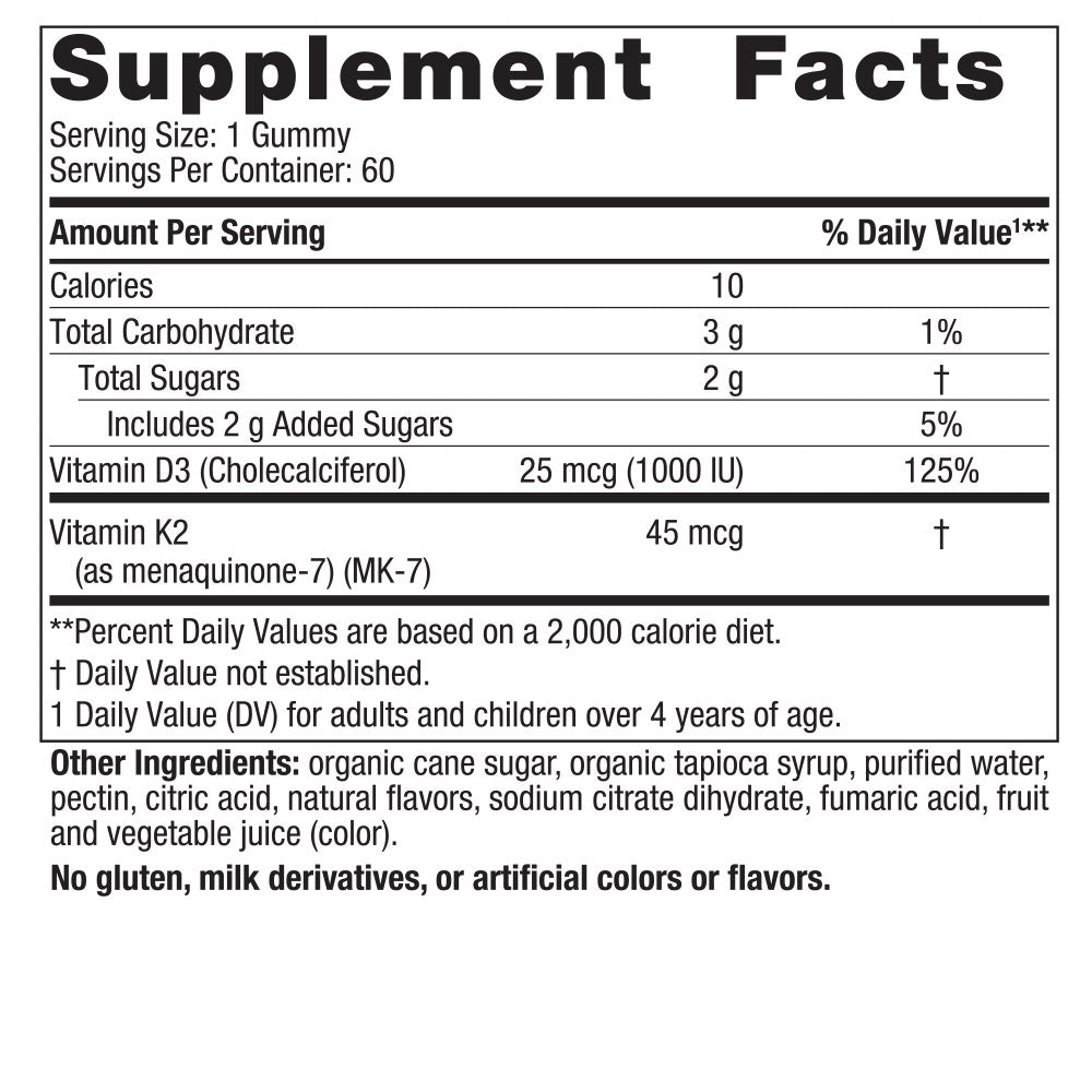 Vitamin D3 + K2 - 60 Gummies