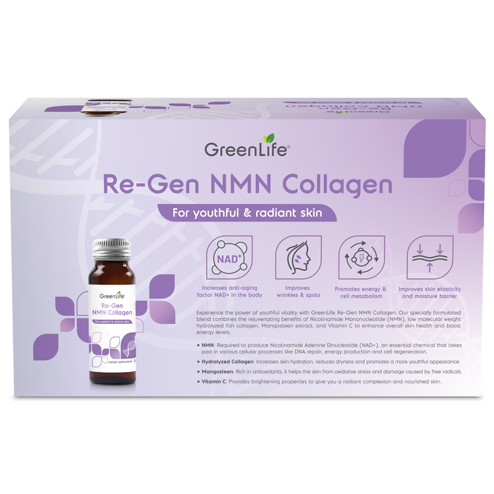 Re-Gen NMN Collagen (10 bottles per box): For youthful & radiant skin