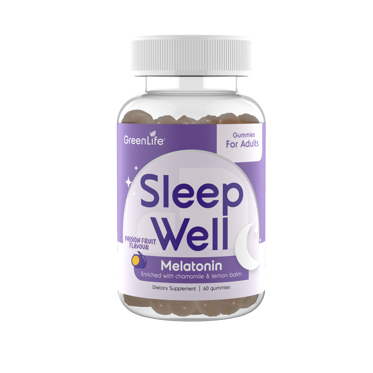Sleep Well Melatonin Gummies (Enriched with chamomile & lemon balm) 60 gummies - GreenLife Singapore