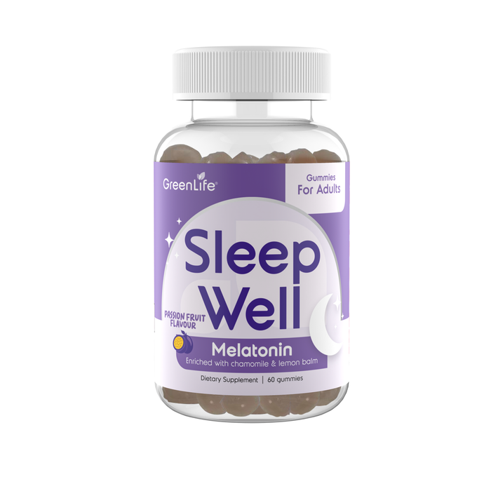 Sleep Well Melatonin Gummies (Enriched with chamomile & lemon balm) 60 gummies