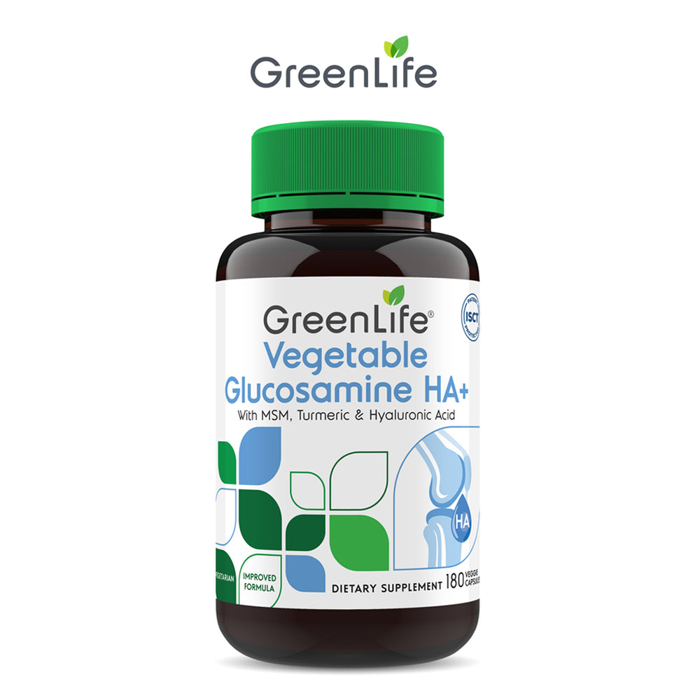[Upgraded] Vegetable Glucosamine HA+ with MSM, Turmeric & Hyaluronic Acid 180 veggie capsules
