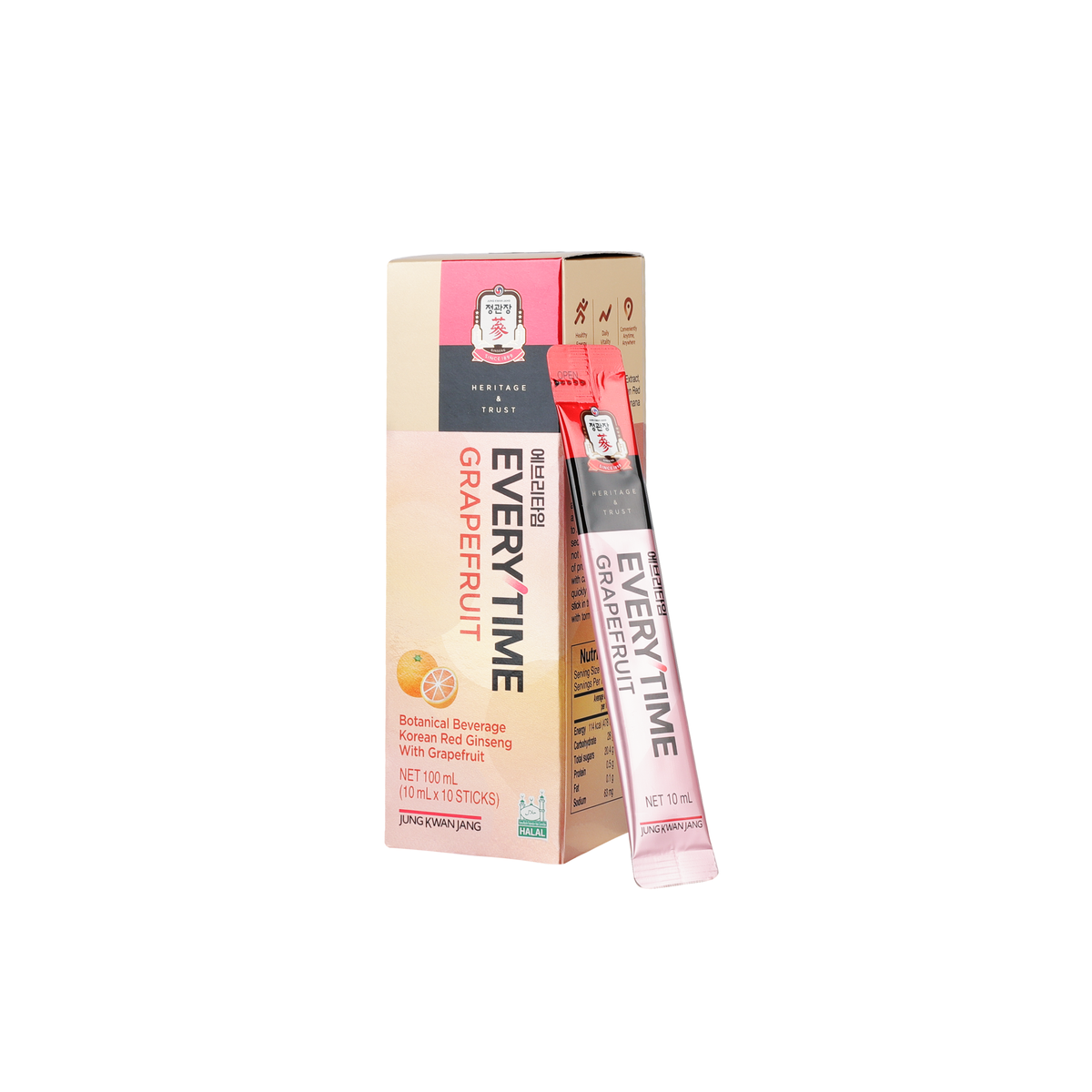 Korean Red Ginseng Everytime V - Grapefruit Flavour 10ml (10 sticks)