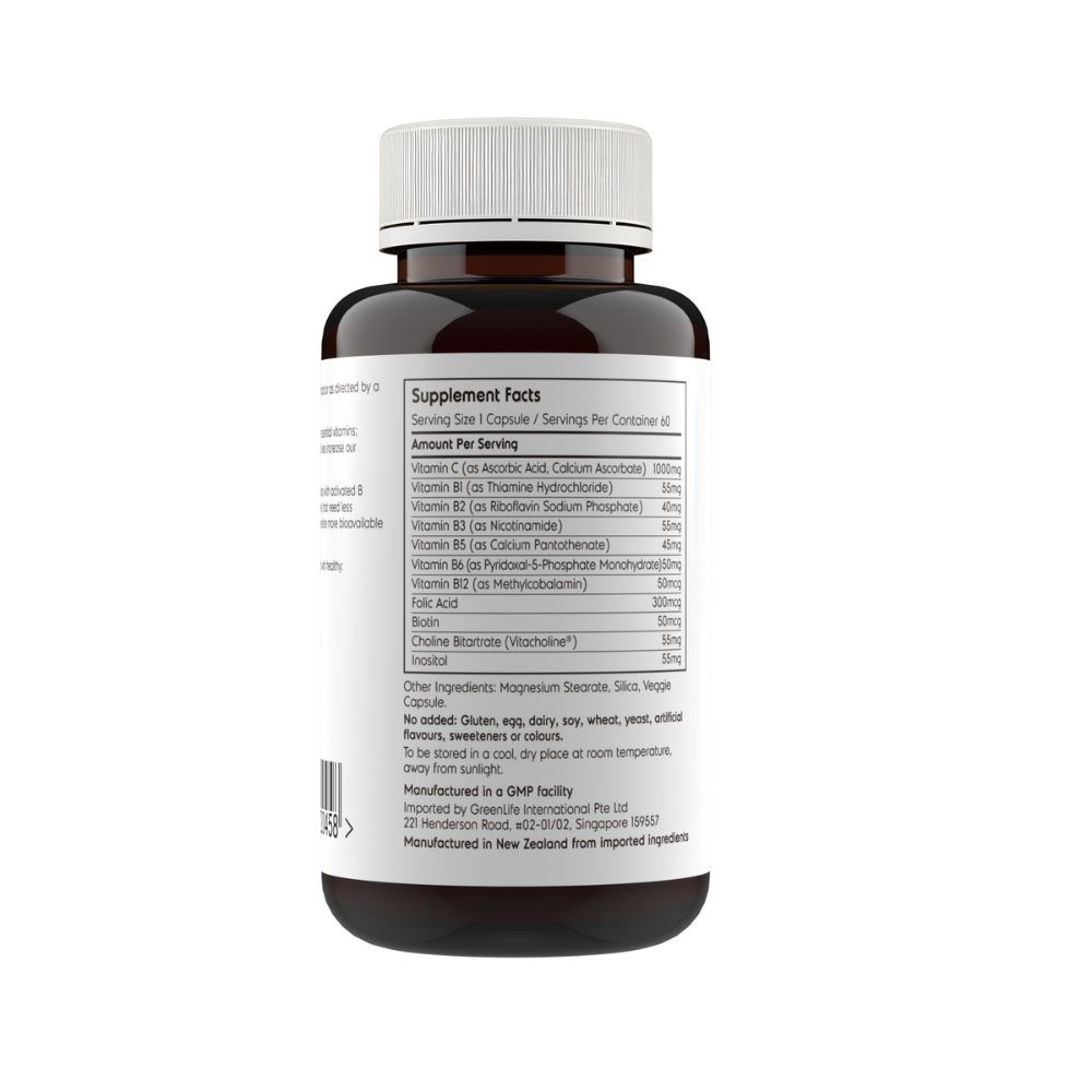 Ultra Vitamin C + B: Stress & Immunity Support (60 veggie capsules) - GreenLife Singapore
