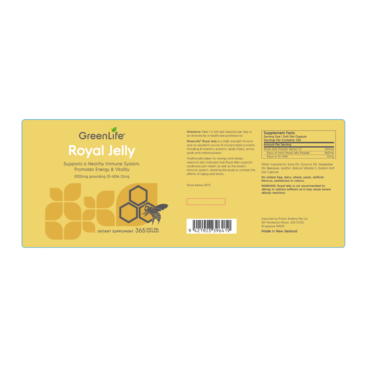 Royal Jelly (180 softgels) - GreenLife Singapore